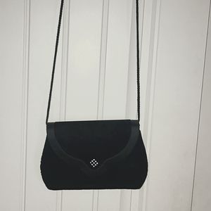 Black velvet evening bag